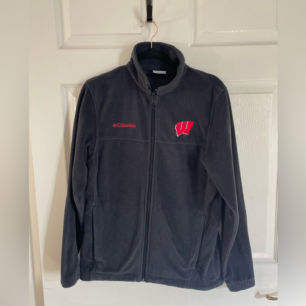 Columbia black Fleece Jacket with Wisconsin Badgers Logo